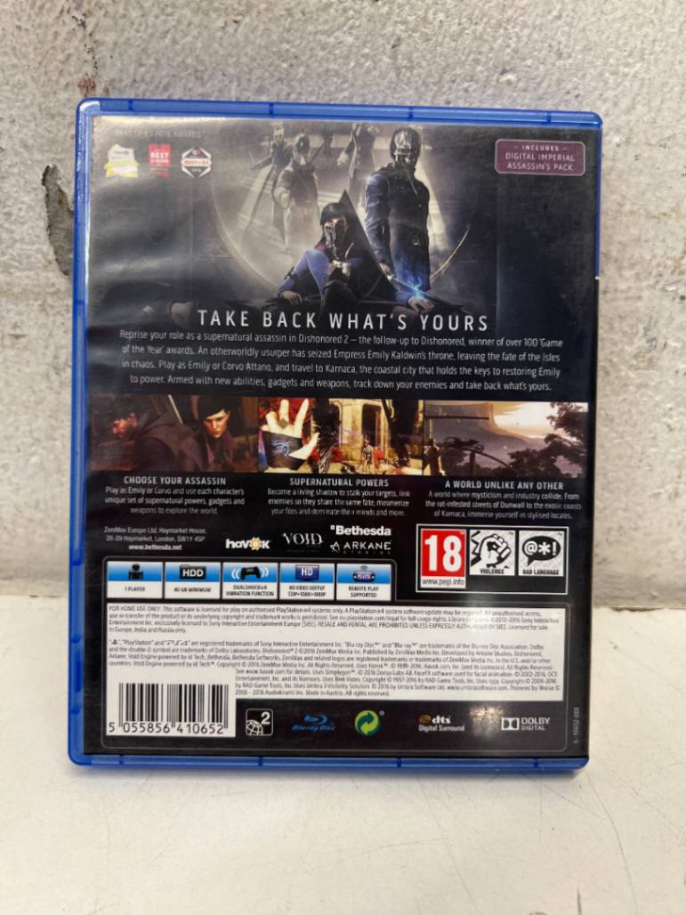 Dishonored 2 (PS4) - Pre-Owned Game - 2ndhandwarehouse.com