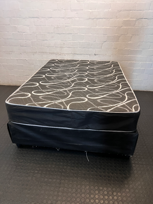 Double Bed Base Set — Damaged Base Cover & Soft Mattress - 2ndhandwarehouse.com