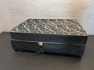 Double Bed Base Set — Damaged Base Cover & Soft Mattress - 2ndhandwarehouse.com