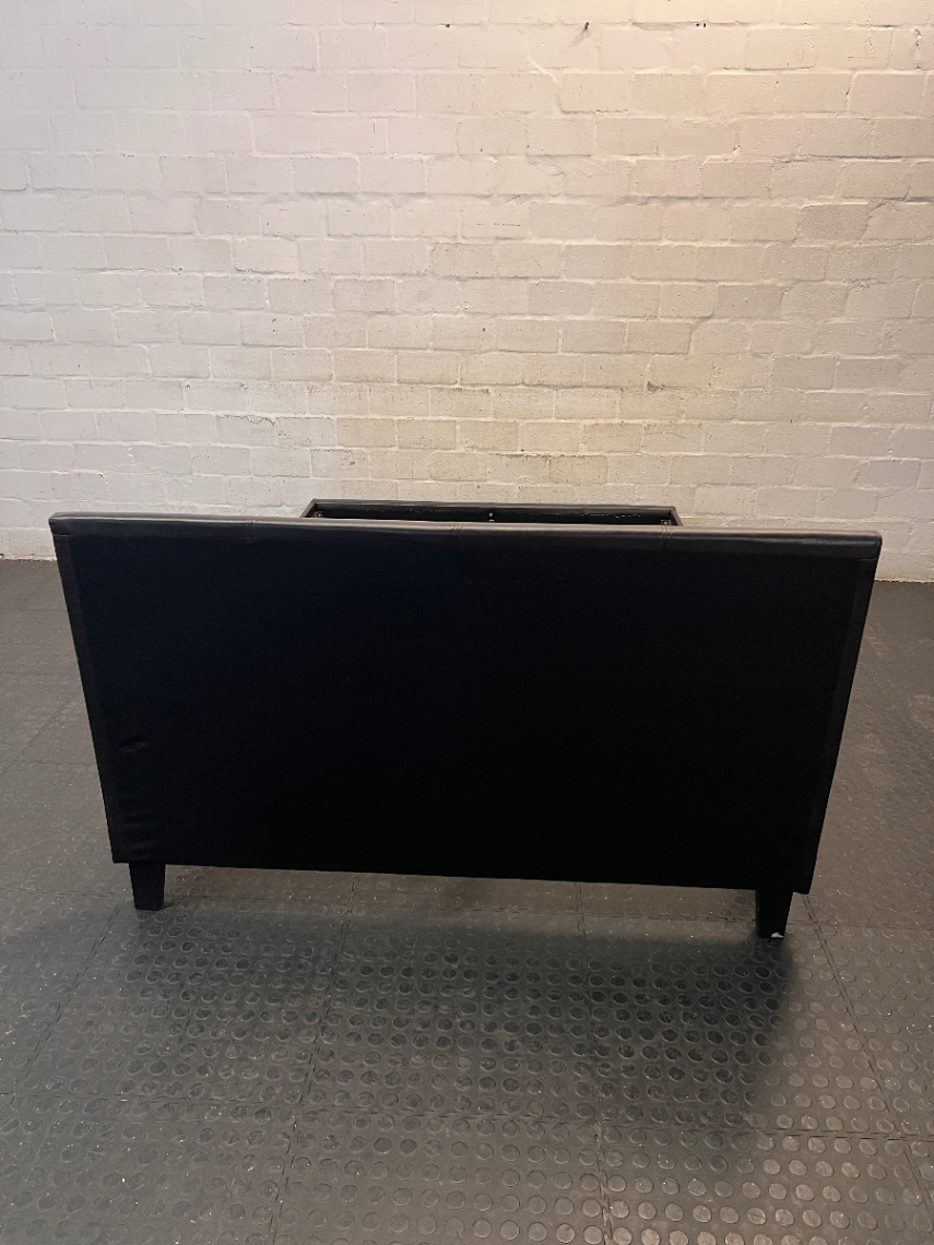 Double Bed Frame with Slatted Base and Leatherette Finish