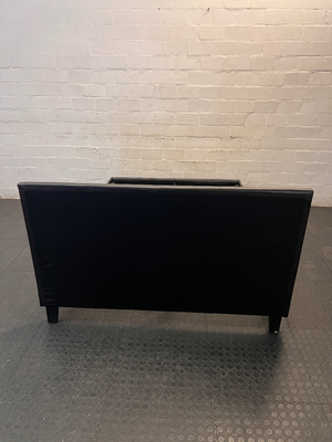 Double Bed Frame with Slatted Base and Leatherette Finish