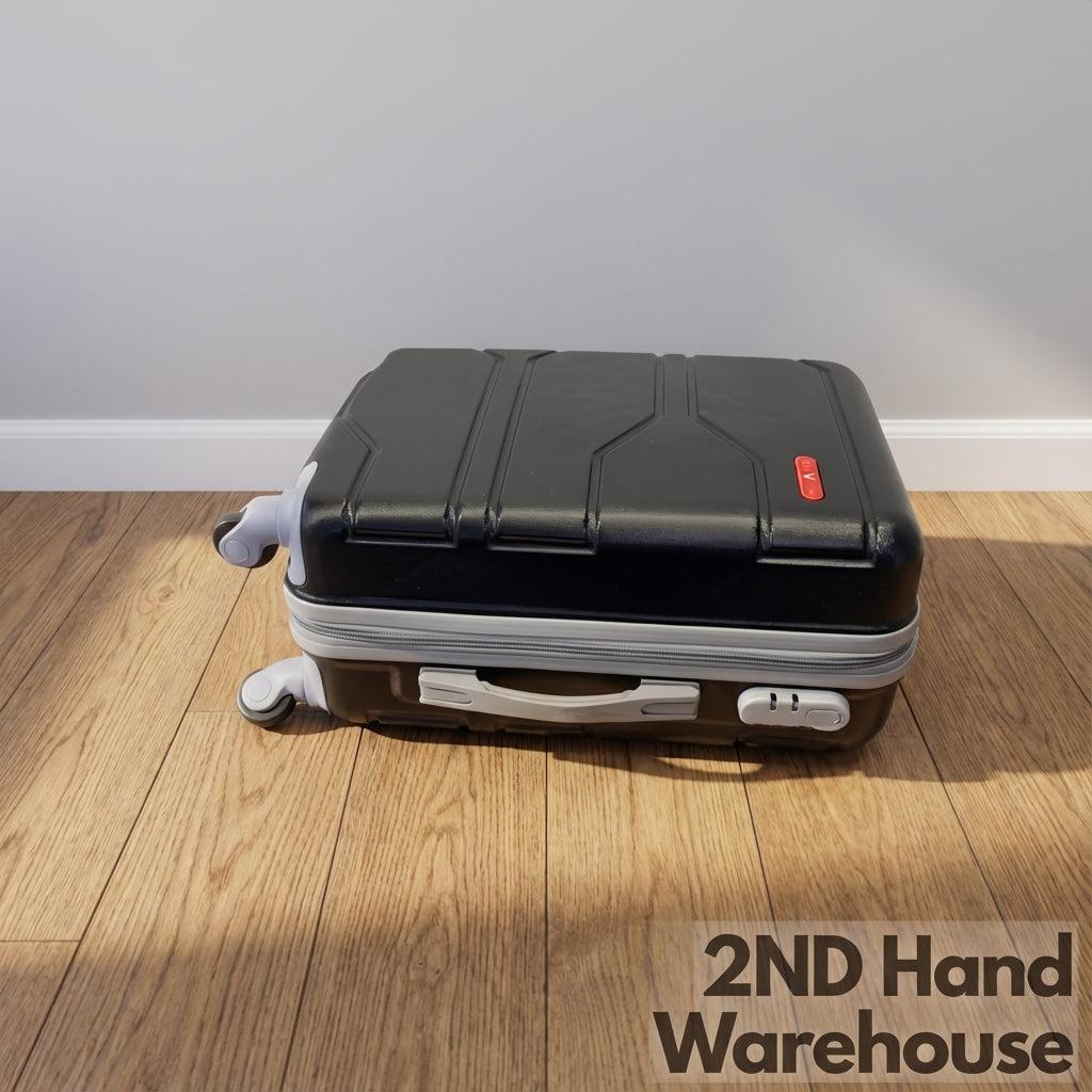Durable Black Hardshell Carry-On Suitcase - Broken one side wheel - 2ndhandwarehouse.com