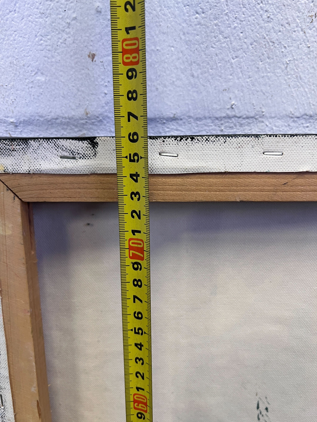 Dynamic Abstract Splatter Art - Orange & Gold on Black Canvas 51 by 76