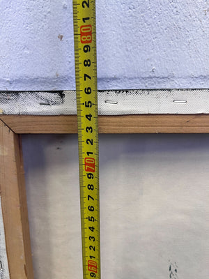 Dynamic Abstract Splatter Art - Orange & Gold on Black Canvas 51 by 76