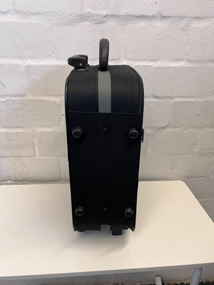 Elegant Black Rolling Travel Suitcase with Minor Wear