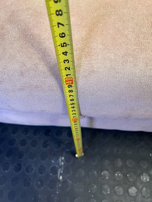 Elegant Blush Tufted Sectional Sofa with Chaise & Gold Legs