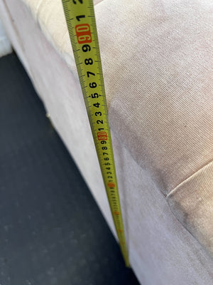 Elegant Blush Tufted Sectional Sofa with Chaise & Gold Legs