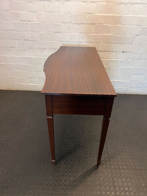 Elegant Bow-Front Mahogany Console Table with Drawers - 2ndhandwarehouse.com