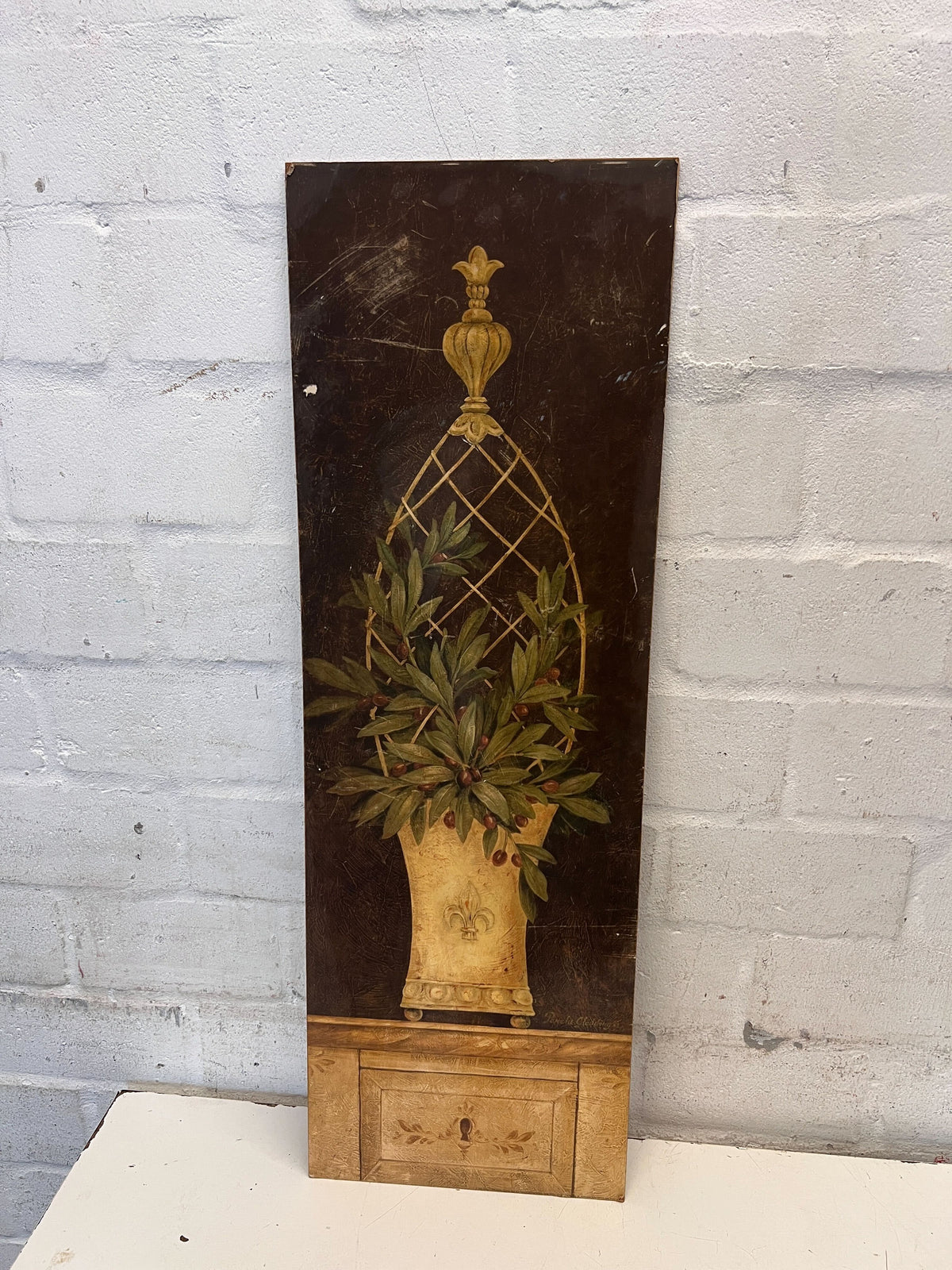 Elegant Classical Botanical Urn Wall Art Panel - 2ndhandwarehouse.com