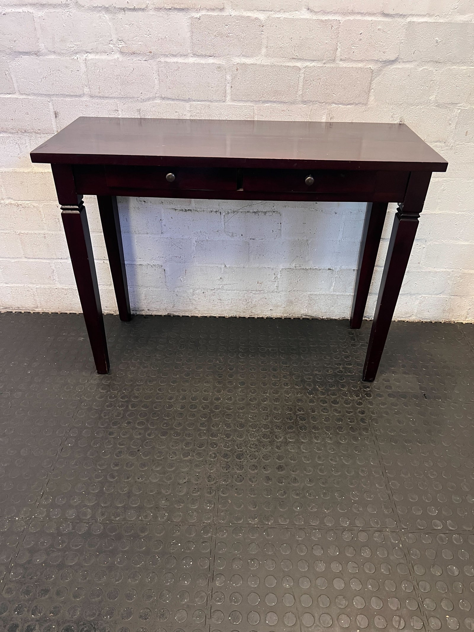 Elegant Dark Wood Console Table with Drawer – Minor Scuffs