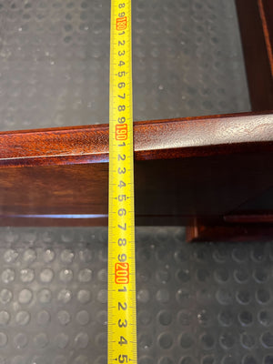 Elegant Dark Wood Sleigh Bed Frame - Vintage Charm for Your Bedroom ✨ - no slates