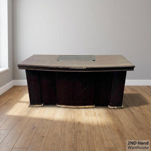 Elegant Executive Dark Wood Office Desk - Need assembling - 2ndhandwarehouse.com