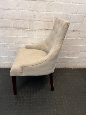 Elegant Grey Button-Back Accent Chair - Minor Scuffing on Legs - 2ndhandwarehouse.com