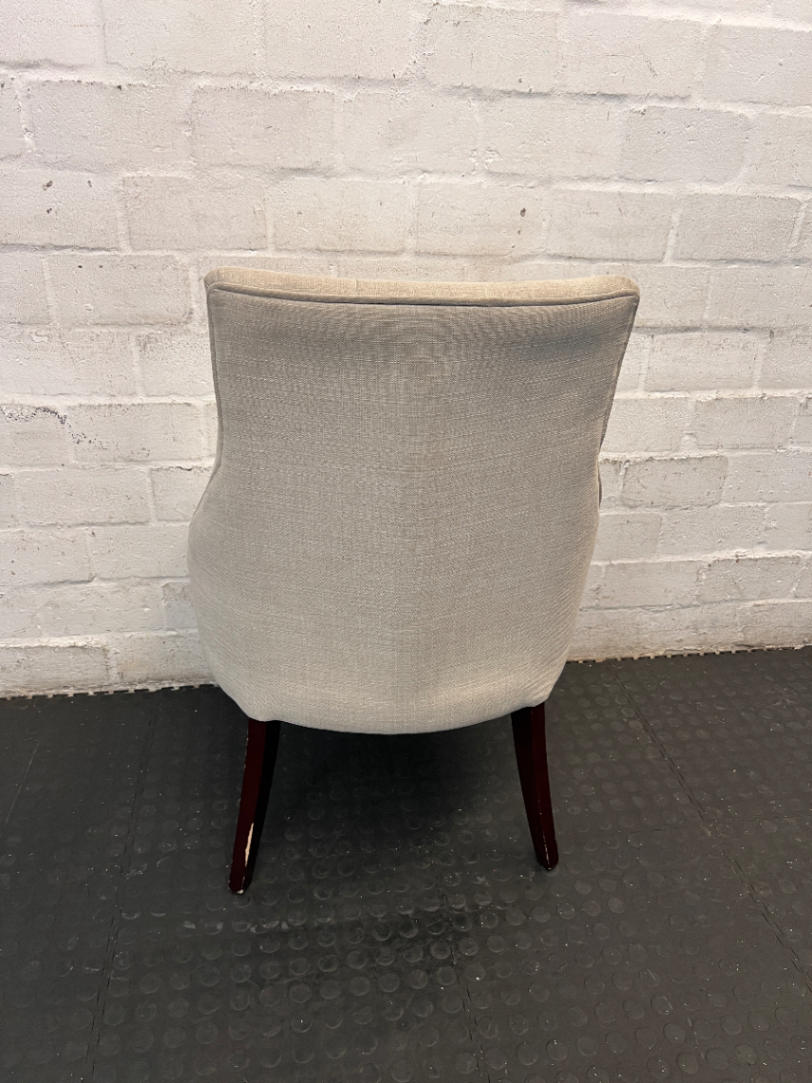 Elegant Grey Button-Back Accent Chair - Minor Scuffing on Legs - 2ndhandwarehouse.com