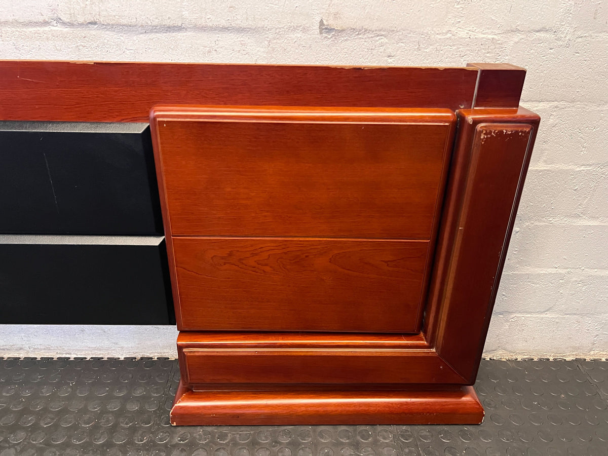 Elegant King-Sized Wooden Headboard – Cherry Finish