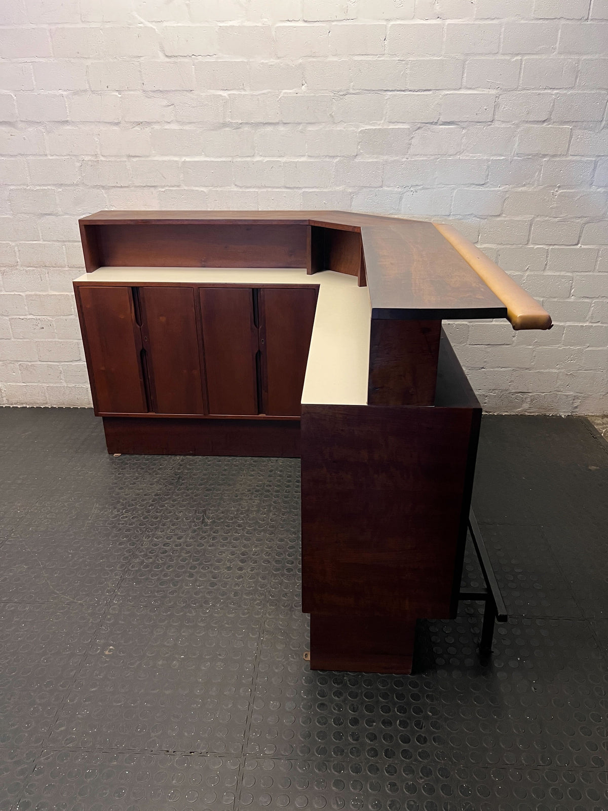 Elegant L-Shaped Wooden Bar Counter