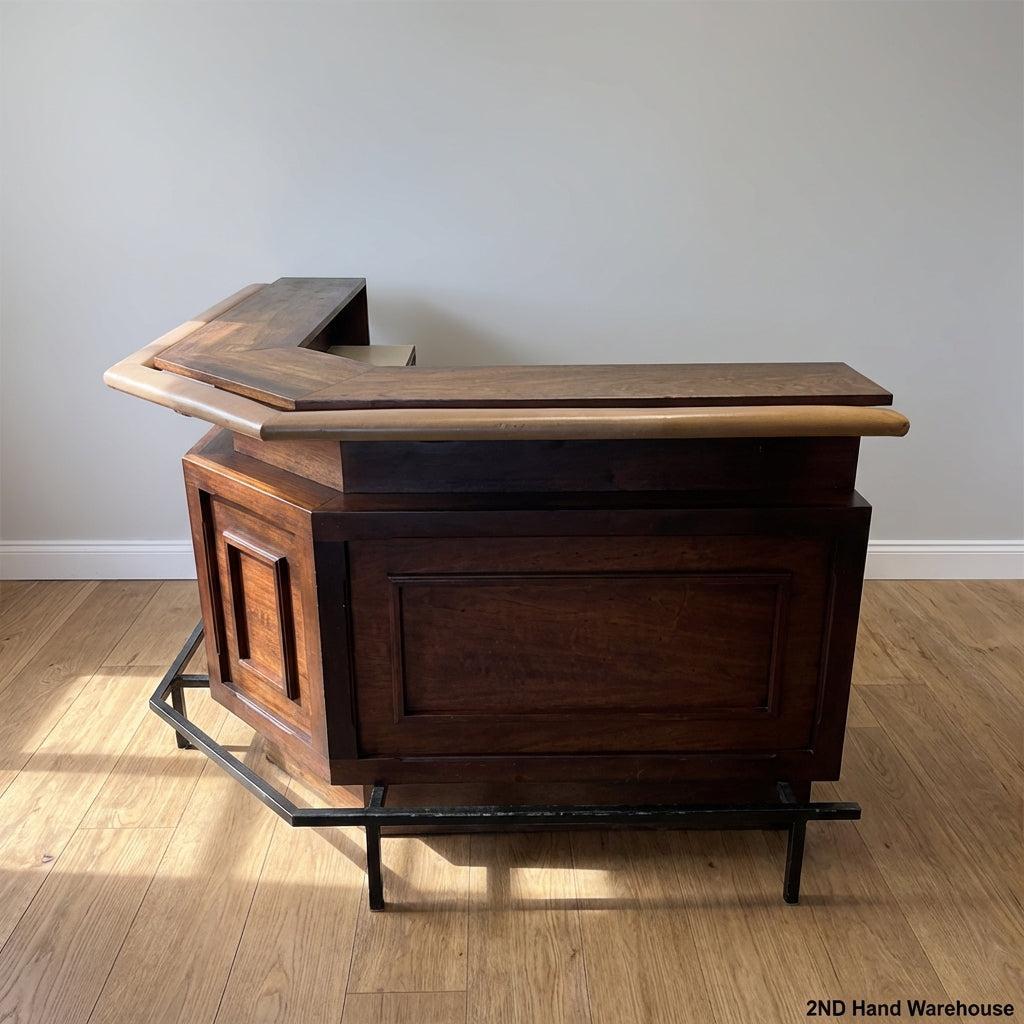 Elegant L-Shaped Wooden Bar Counter