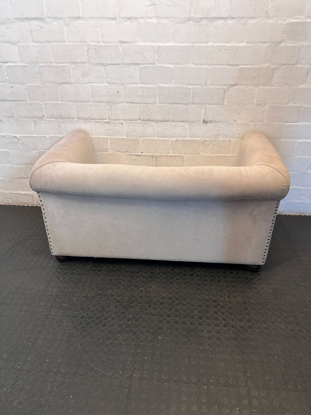 Elegant Petite Beige Loveseat with Rolled Arms ✨