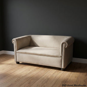 Elegant Petite Beige Loveseat with Rolled Arms ✨