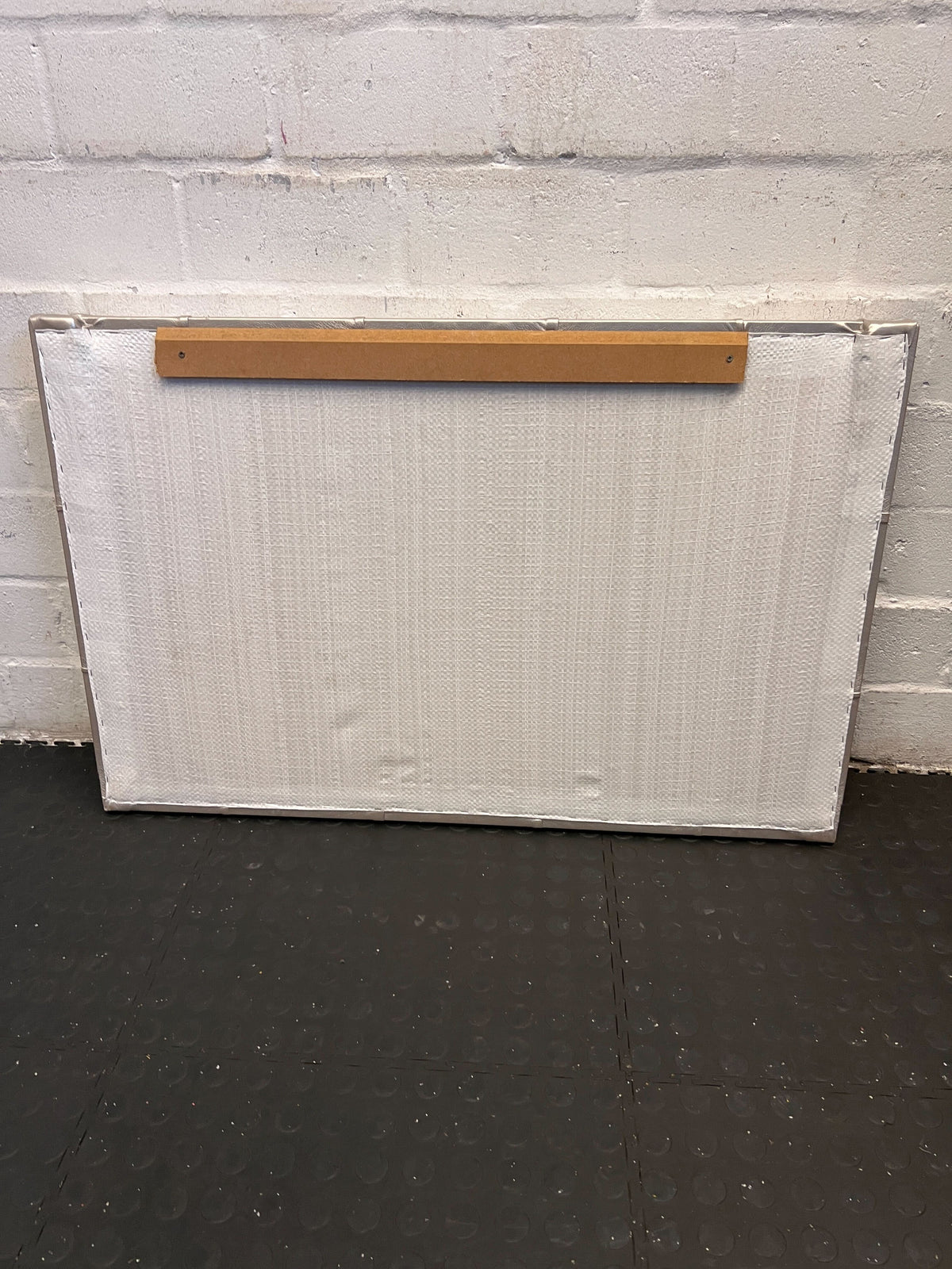 Elegant Silver Faux Leather Single Headboard with Button Tufts