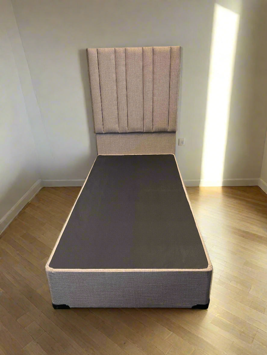 Elegant Single Bed Frame with Tuxedo Style Headboard – Minimal Wear