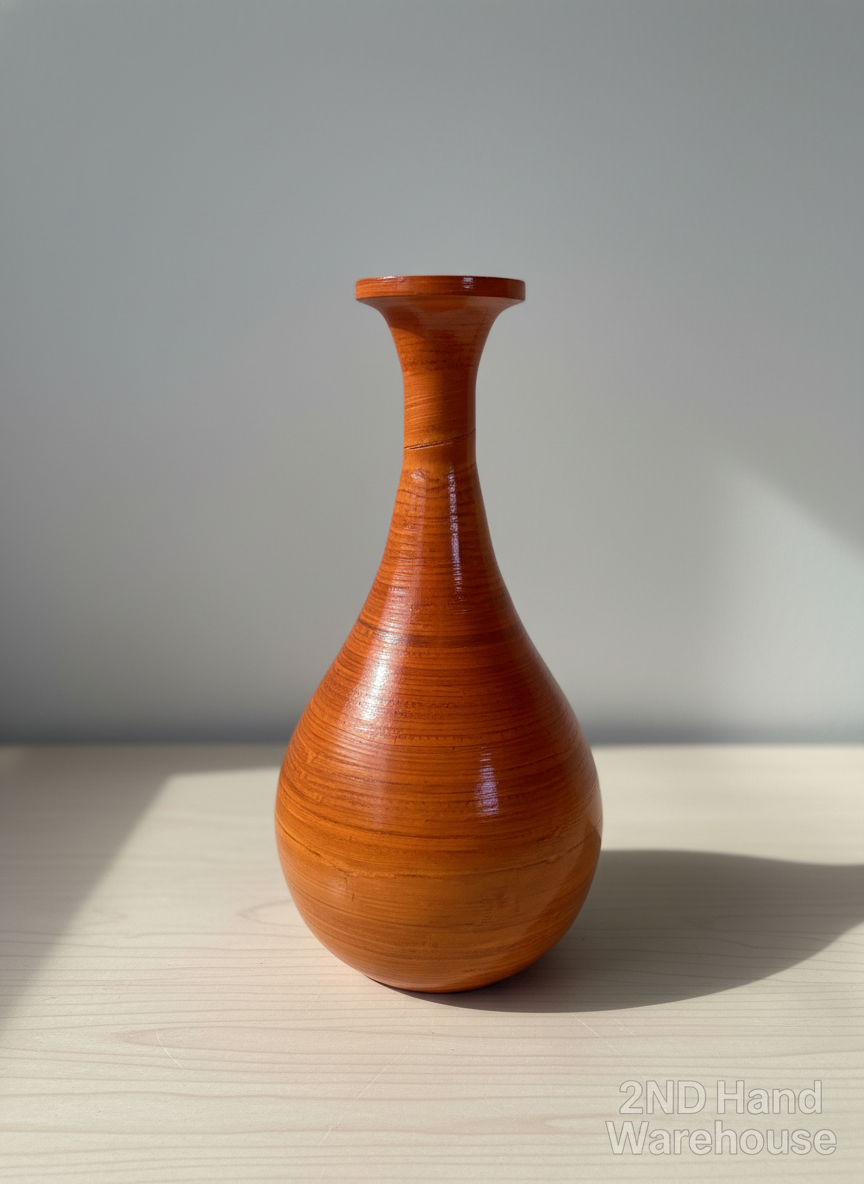 Elegant Tapered Burnt Orange Decorative Vase ✨