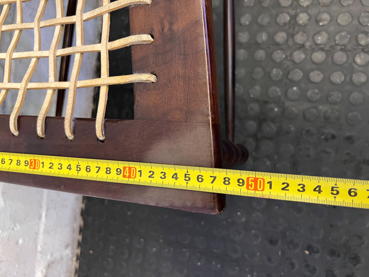 Elegant Vintage Wooden Dining Chair with Woven Seat – Minor Wear - 2ndhandwarehouse.com