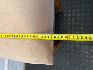 Elegant Vintage Wooden Stool with Padded Velvet Seat