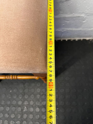 Elegant Vintage Wooden Stool with Padded Velvet Seat