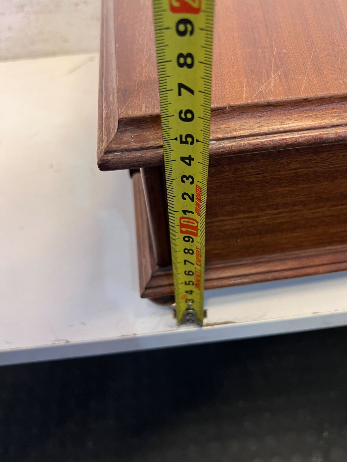 Elegant Vintage Wooden Storage Box with Brass Accents - Minor Scratches