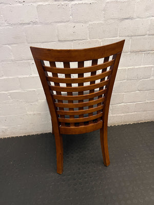 Elegant Wood Lattice Back Dining Chair with Faux Leather Seat - 2ndhandwarehouse.com