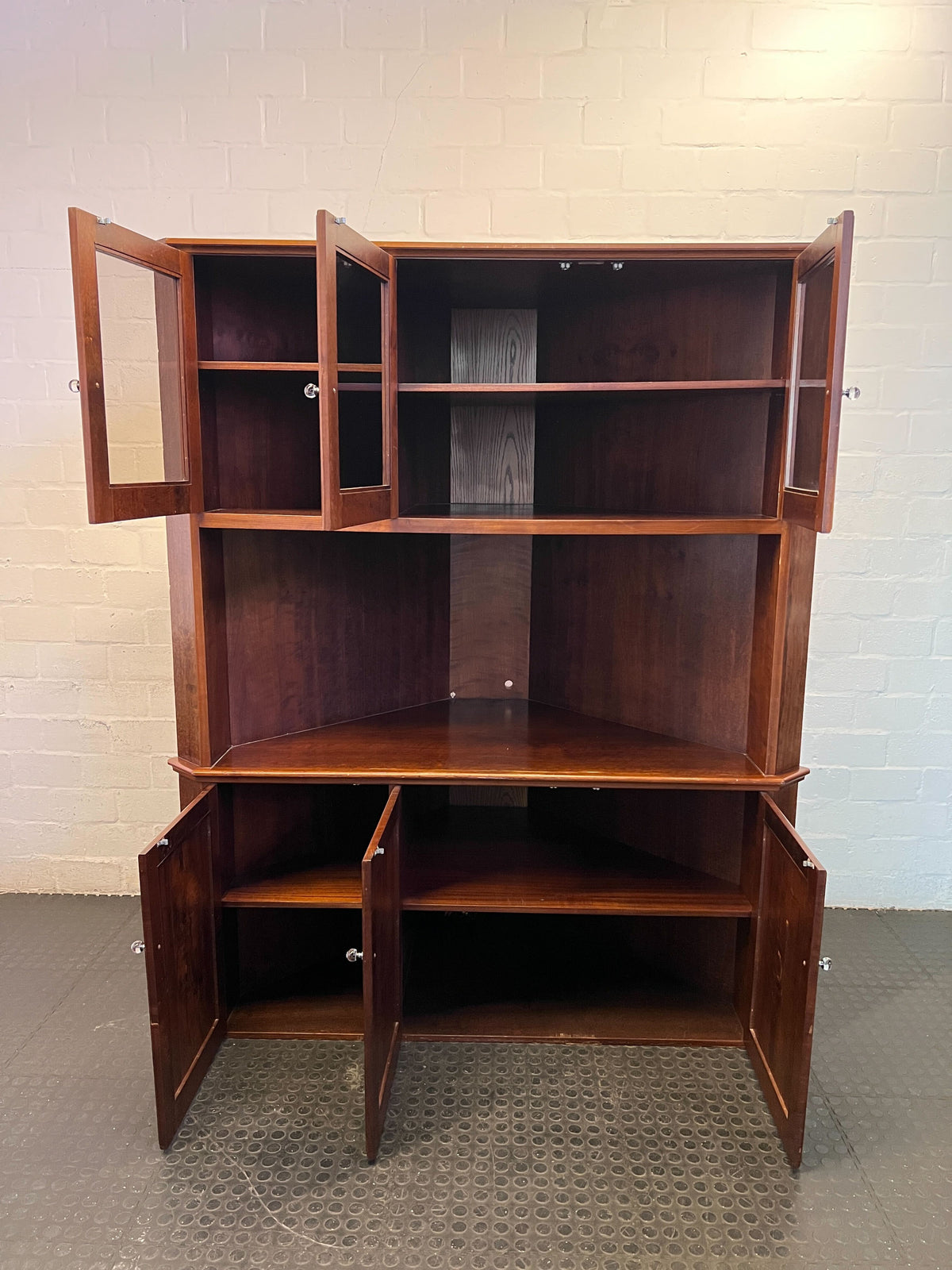 Elegant Wooden Corner Display Cabinet & Storage Unit