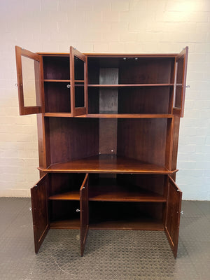 Elegant Wooden Corner Display Cabinet & Storage Unit
