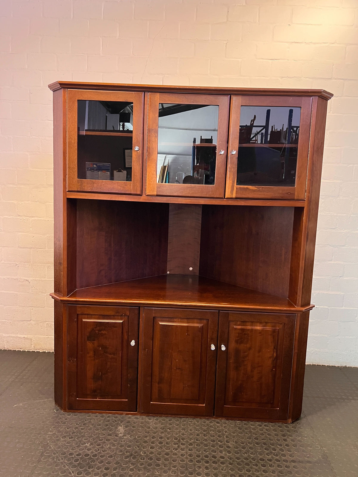 Elegant Wooden Corner Display Cabinet & Storage Unit