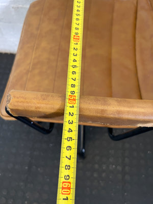 Executive Tan Ribbed Swivel Office Chair