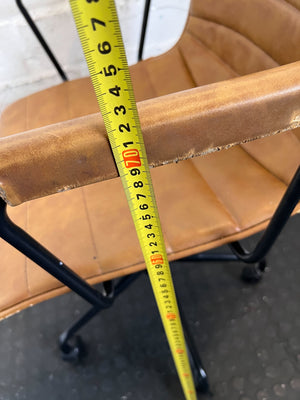 Executive Tan Ribbed Swivel Office Chair