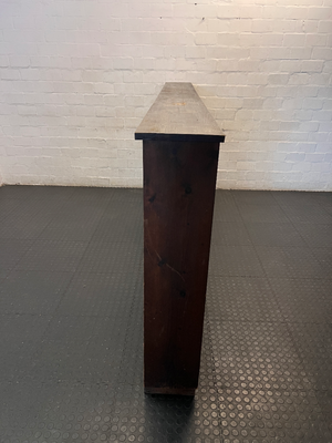 Extra Large Three-Section Wooden Bookshelf in Dark Finish — Fair Used Condition - 2ndhandwarehouse.com