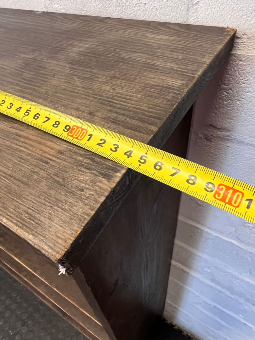Extra Large Three-Section Wooden Bookshelf in Dark Finish — Fair Used Condition - 2ndhandwarehouse.com