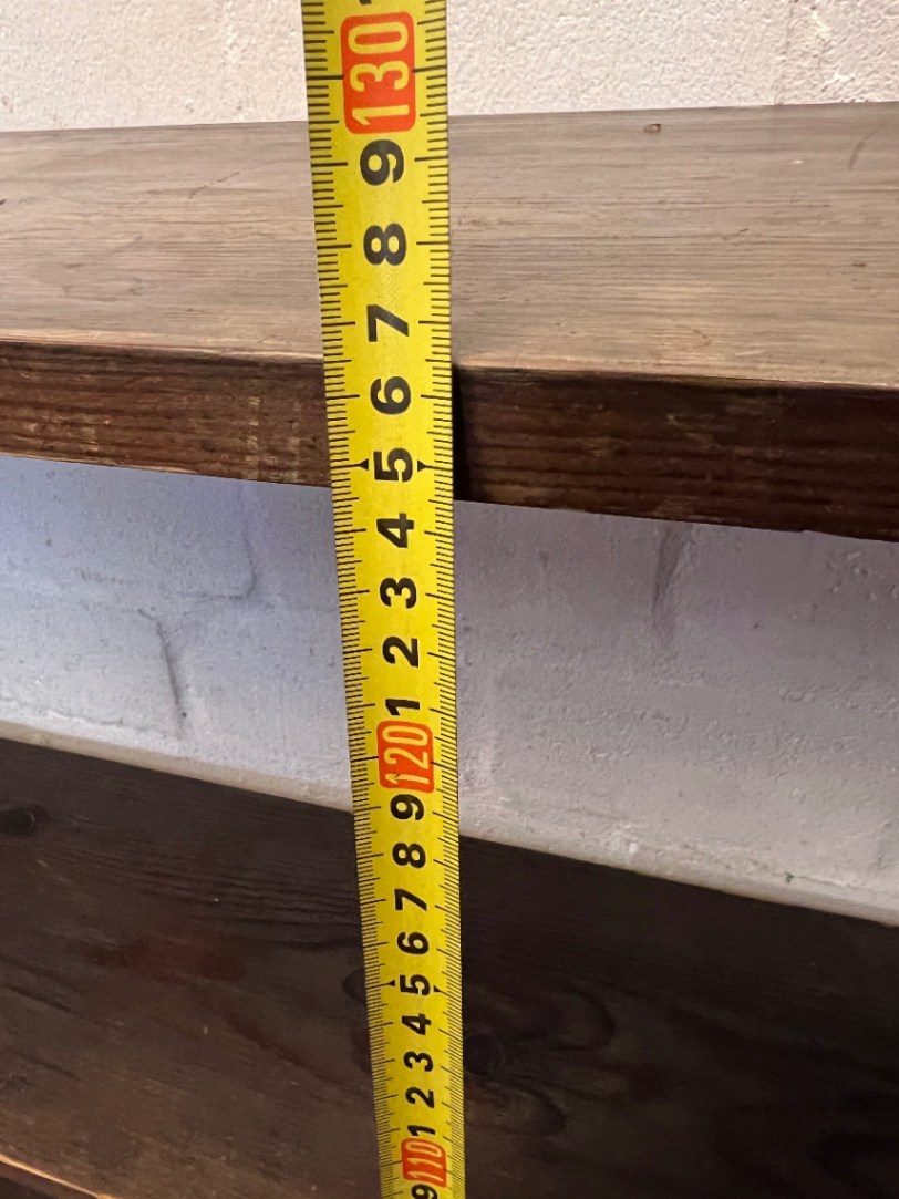 Extra Large Three-Section Wooden Bookshelf in Dark Finish — Fair Used Condition - 2ndhandwarehouse.com