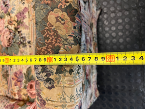 Floral High Back Single Seater Couch with Timber Accents