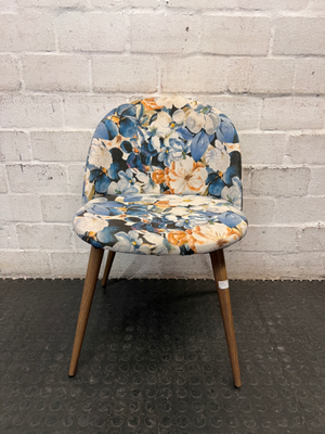 Floral Upholstered Occasional Chair with Tapered Legs
