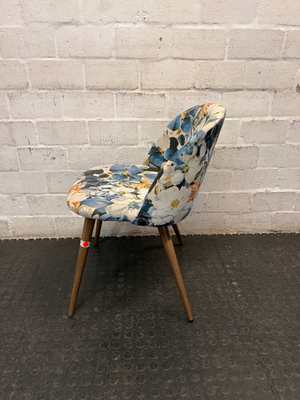 Floral Upholstered Occasional Chair with Tapered Legs