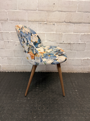 Floral Upholstered Occasional Chair with Tapered Legs