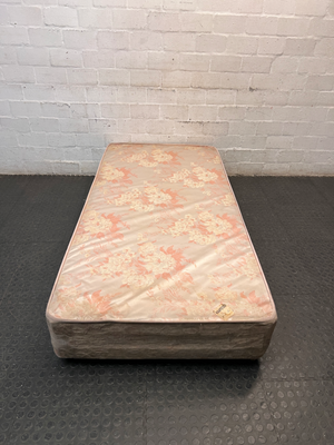 Floral Upholstered Single Base Set — Visible Water Damage Stain