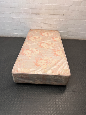 Floral Upholstered Single Base Set — Visible Water Damage Stain