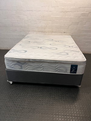 Forty Winks Queen Base Set with Pillow-Top Mattress — Good Condition with No Damage