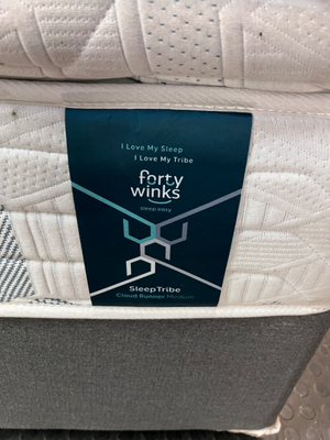 Forty Winks Queen Base Set with Pillow-Top Mattress — Good Condition with No Damage