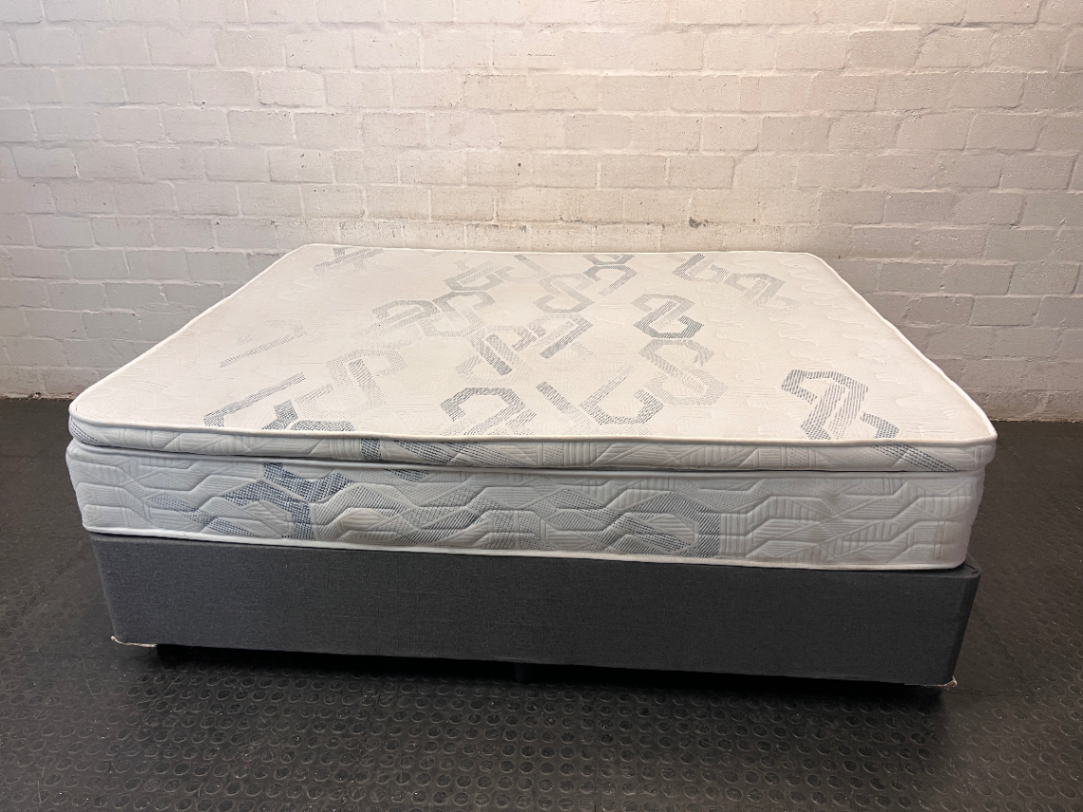 Forty Winks Queen Base Set with Pillow-Top Mattress — Good Condition with No Damage