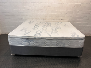 Forty Winks Queen Base Set with Pillow-Top Mattress — Good Condition with No Damage