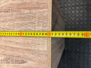 Four-Cube Oak Finish Mini Shelf Cabinet — Fair Condition with General Wear